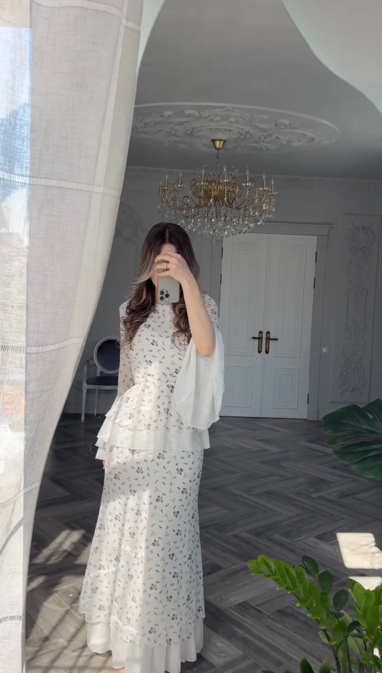 Zweiteiliges Maxiset mit Bluse