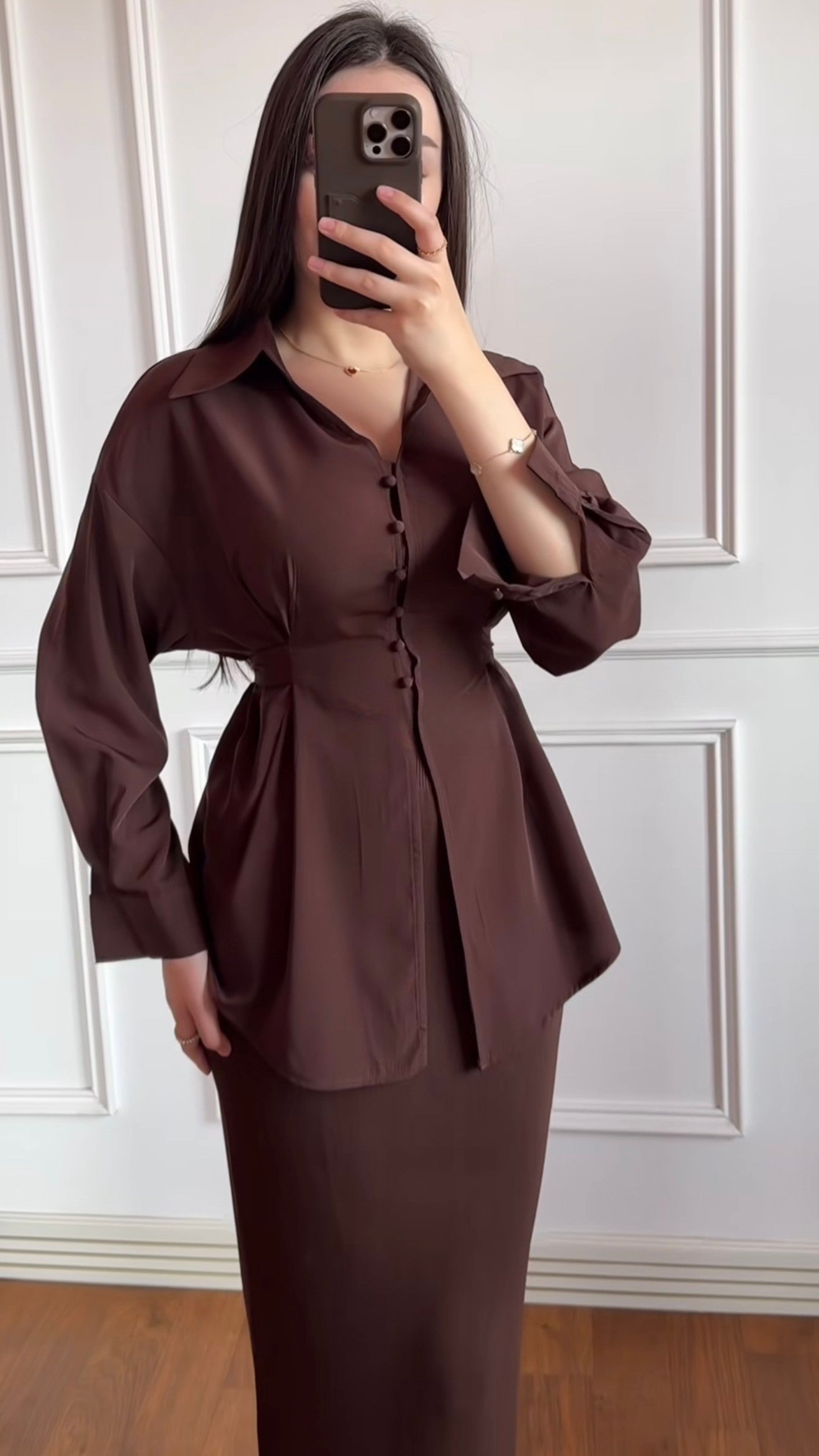 Zweiteiliges Set mit Taillenbluse
