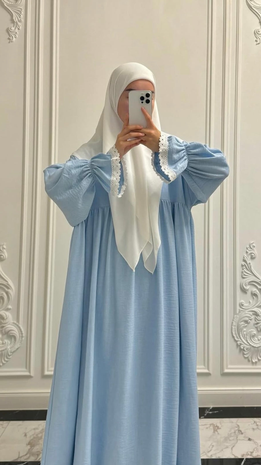 Abaya mit Kopftuch Set