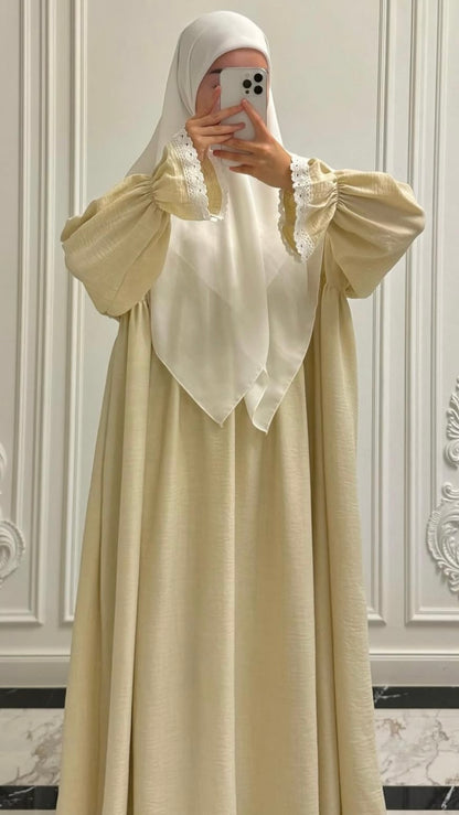 Abaya mit Kopftuch Set